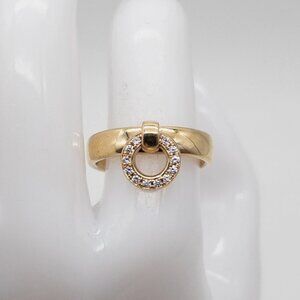 Tiffany & Co .32ct VS G NATURAL Diamond HALO CIRCLE 18k Yellow Gold Ring MOVES